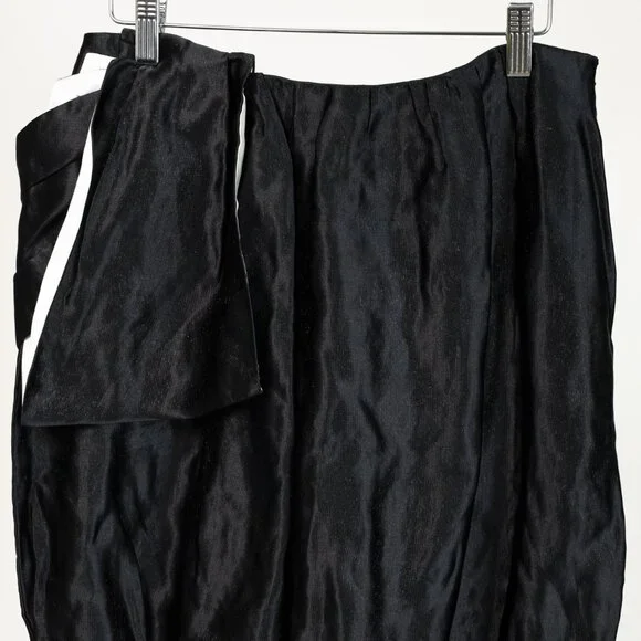 Prada 2009 Black Large Satin Bow Skirt - Picture 2 of 12
